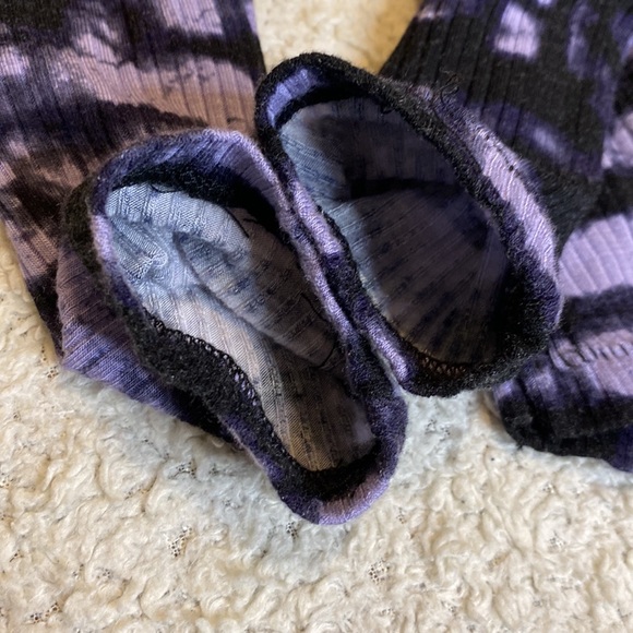 Rock & republic womens shirt tie-dye black purple snap button ribbed XS - Picture 14 of 16